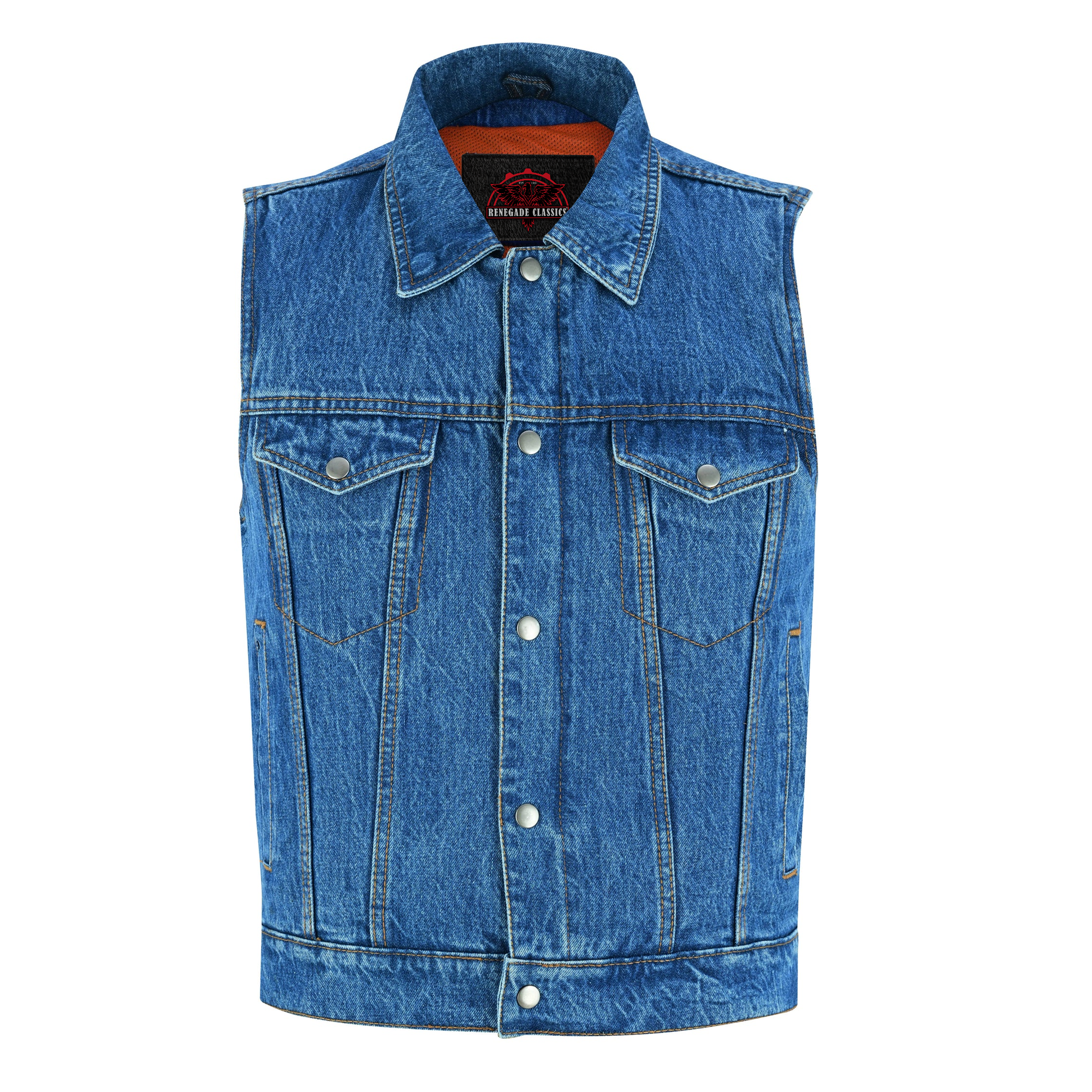 Thunder jack Blue Men's  denim motorcycle vest
