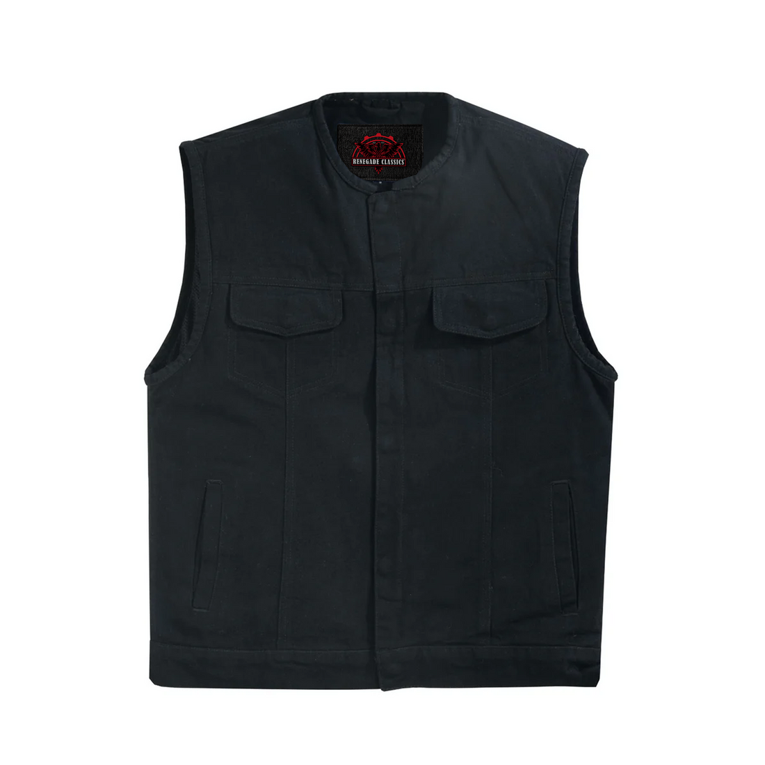 Nightcore Mens Black Denim Motorcycle Vest