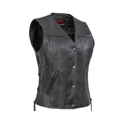Delure Women's leather motorcycle vest