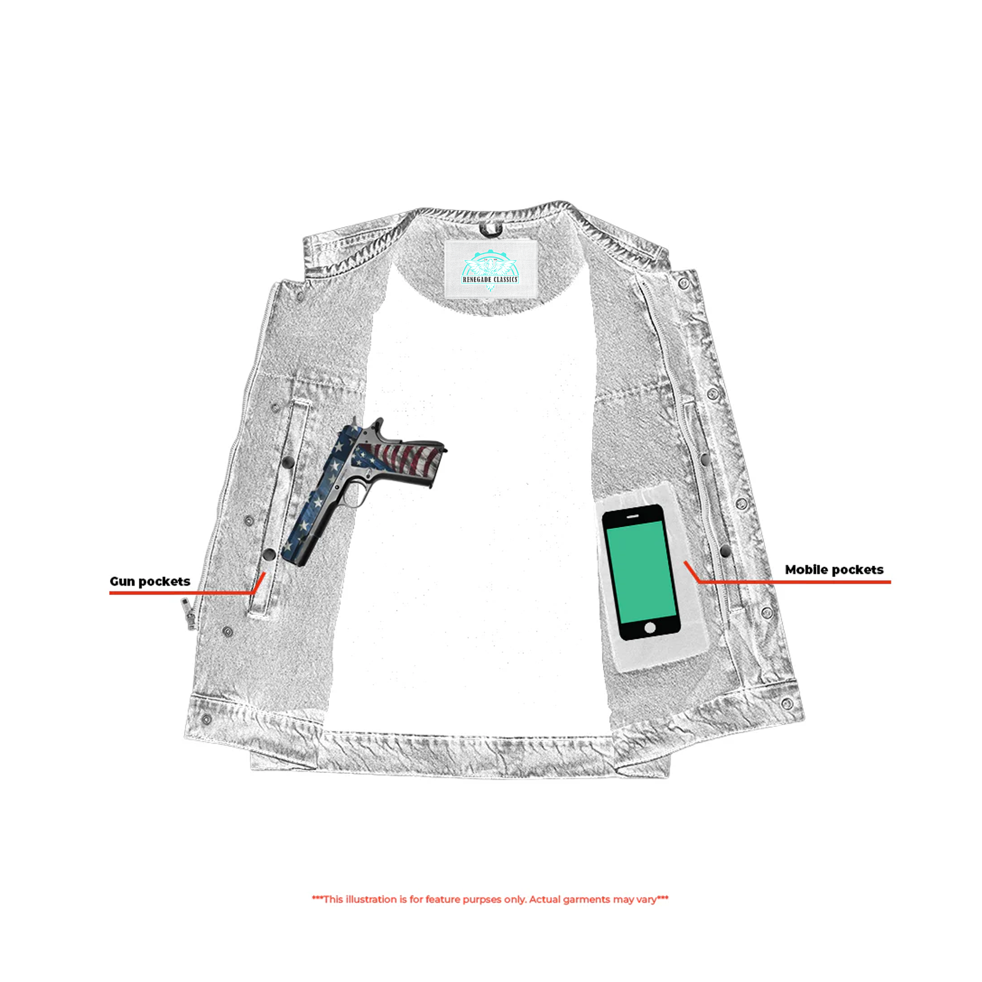 Storm hold Mens Blue Denim Motorcycle Vest