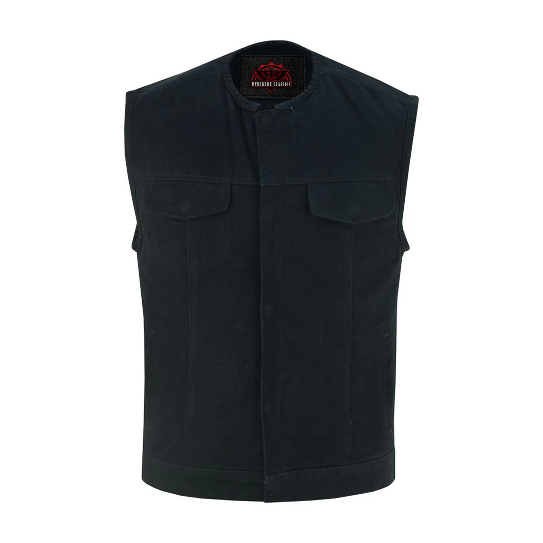 Nightcore Mens Black Denim Motorcycle Vest