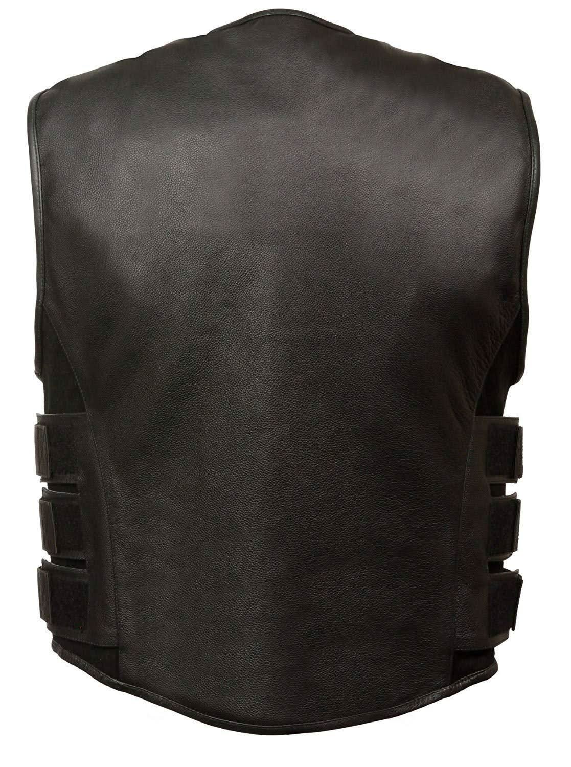 Milwaukee Leather MLM3500 Men's Swat Style Rider Leather Vest w/ Single Panel Back for Club Patches