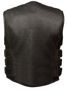 Milwaukee Leather MLM3500 Men's Swat Style Rider Leather Vest w/ Single Panel Back for Club Patches