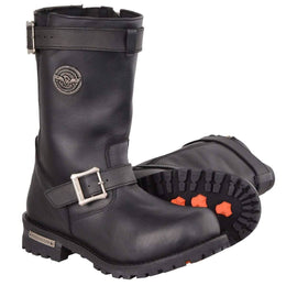 Milwaukee Leather Men's Black Leather Wide-Width 11-Inch Classic Engineer Motorcycle Boots MBM9020W