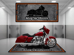 Motorcycle Mat Asphalt Design for Cruiser Motorcycle "King of Street" - MM7264