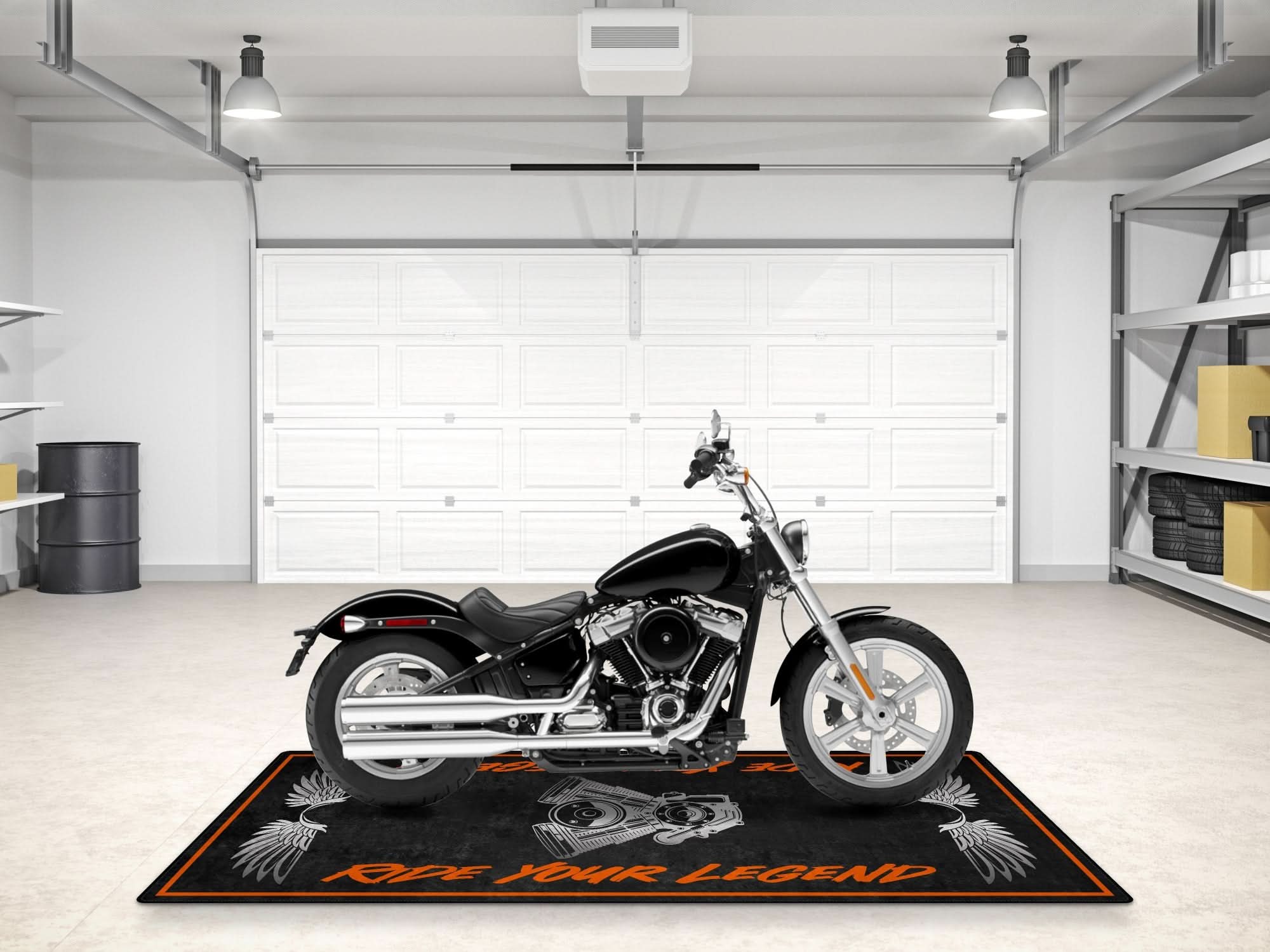 Motorcycle Mat For Cruiser Motorcycle "Ride Your Legend" - MM733