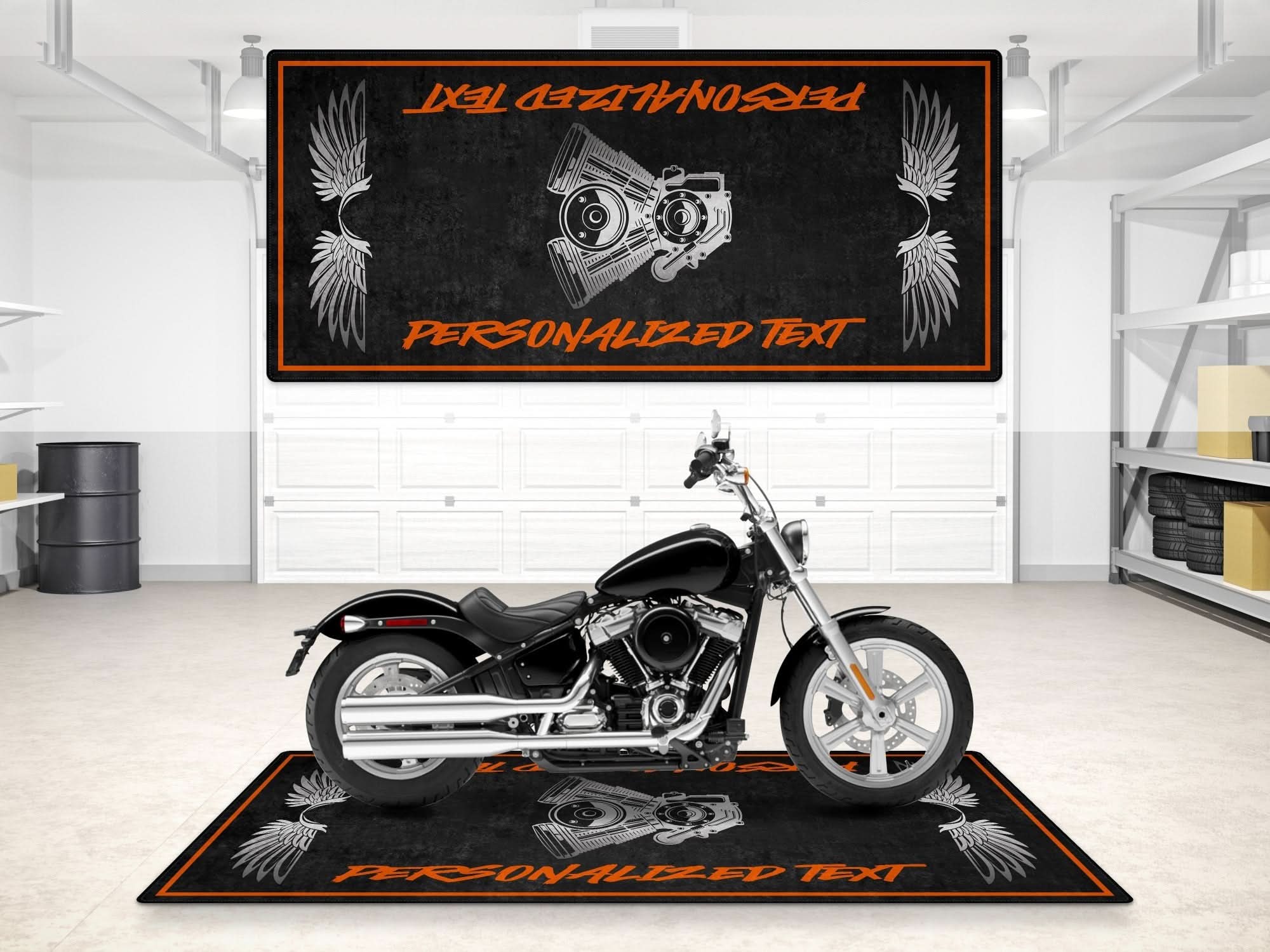 Motorcycle Mat For Cruiser Motorcycle "Ride Your Legend" - MM733