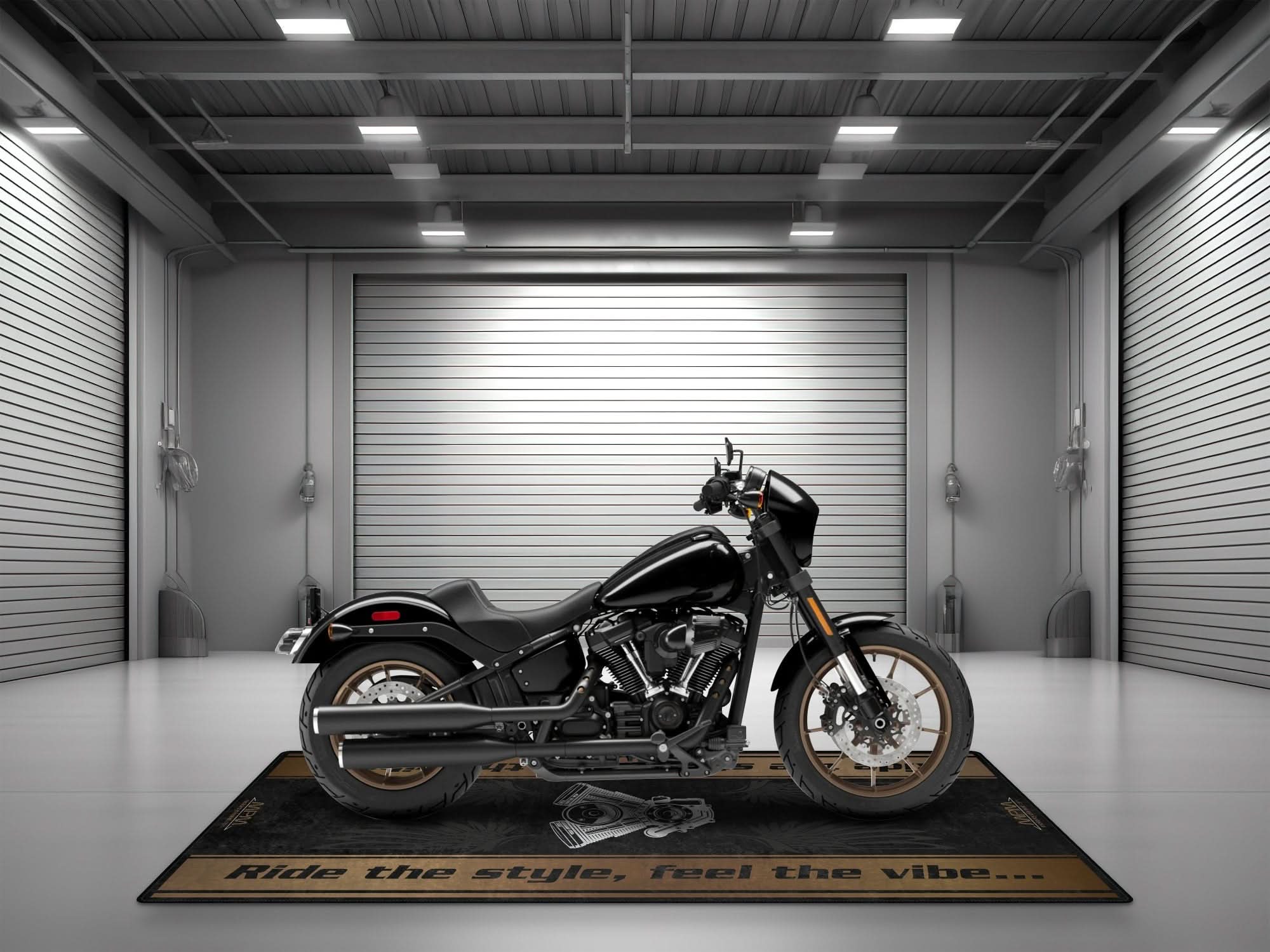 Motorcycle Mat for Cruiser Motorcycle "Ride The Style, Feel The Vibe" - MM736