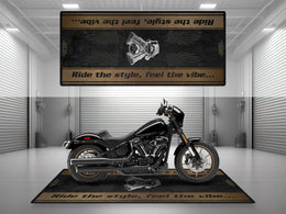 Motorcycle Mat for Cruiser Motorcycle "Ride The Style, Feel The Vibe" - MM736