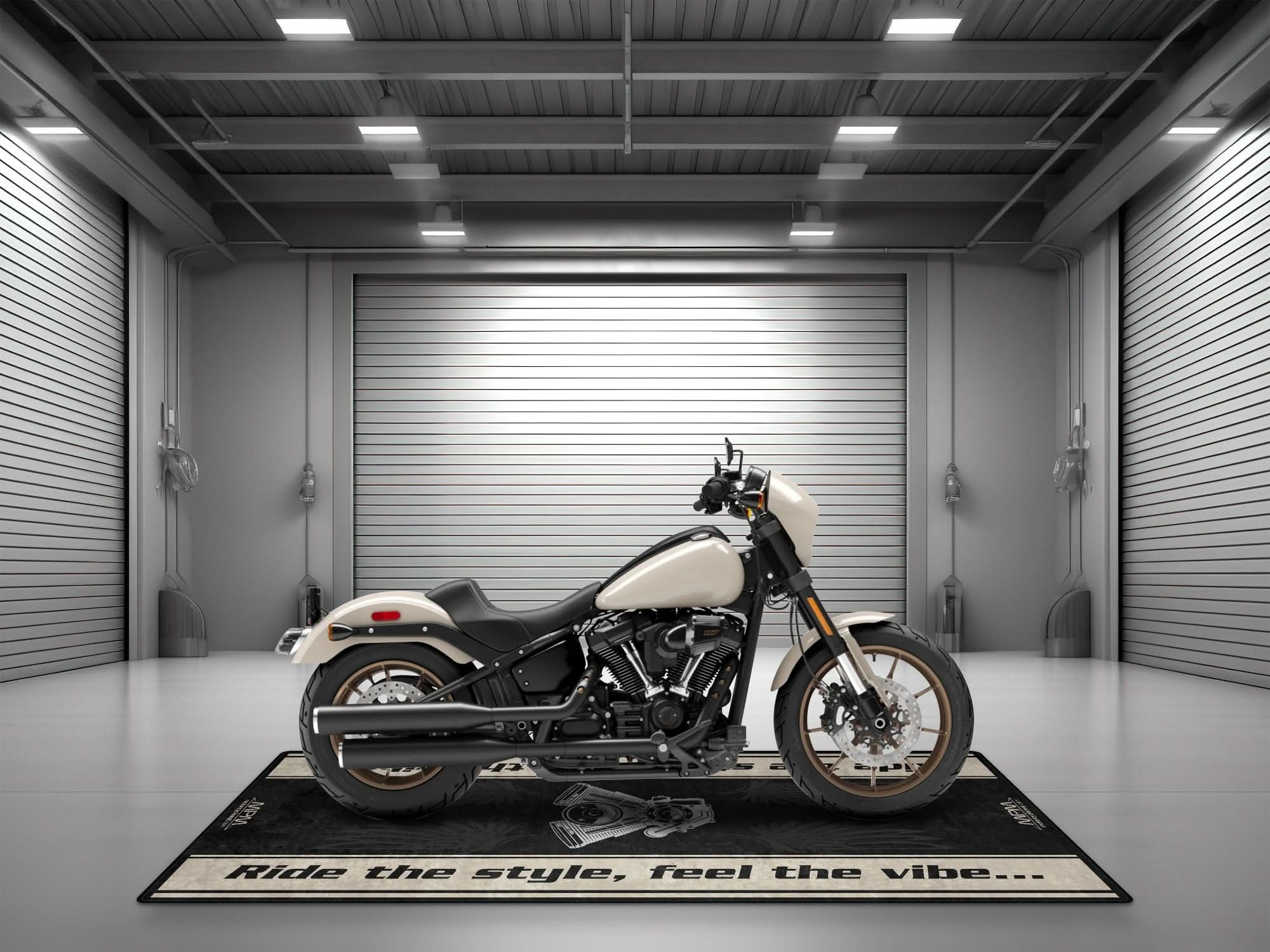 Motorcycle Mat for Cruiser Motorcycle "Ride The Style, Feel The Vibe" - MM736