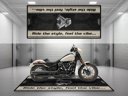 Motorcycle Mat for Cruiser Motorcycle "Ride The Style, Feel The Vibe" - MM736