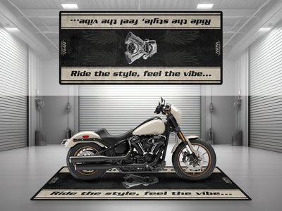 Motorcycle Mat for Cruiser Motorcycle "Ride The Style, Feel The Vibe" - MM736