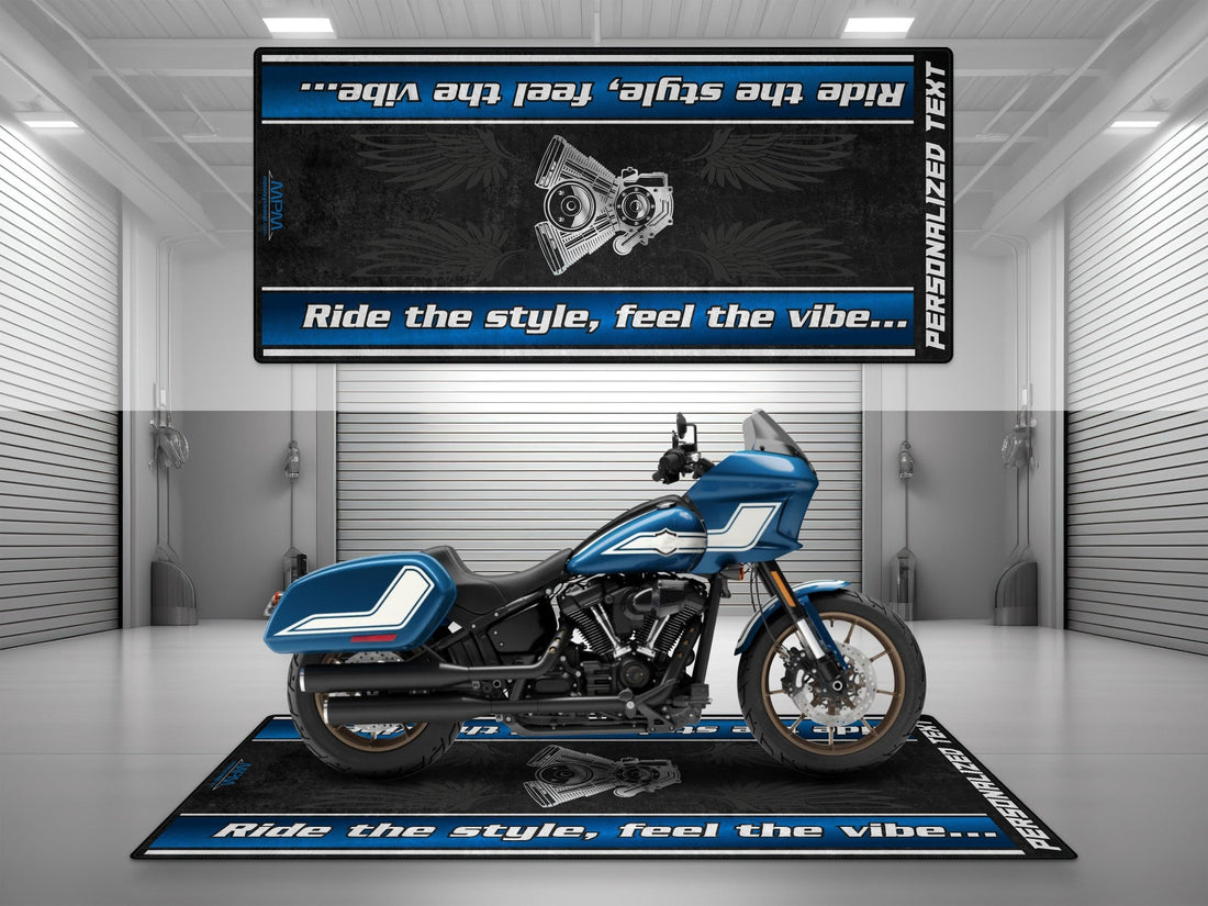 Motorcycle Mat for Cruiser Motorcycle "Ride The Style, Feel The Vibe" - MM737