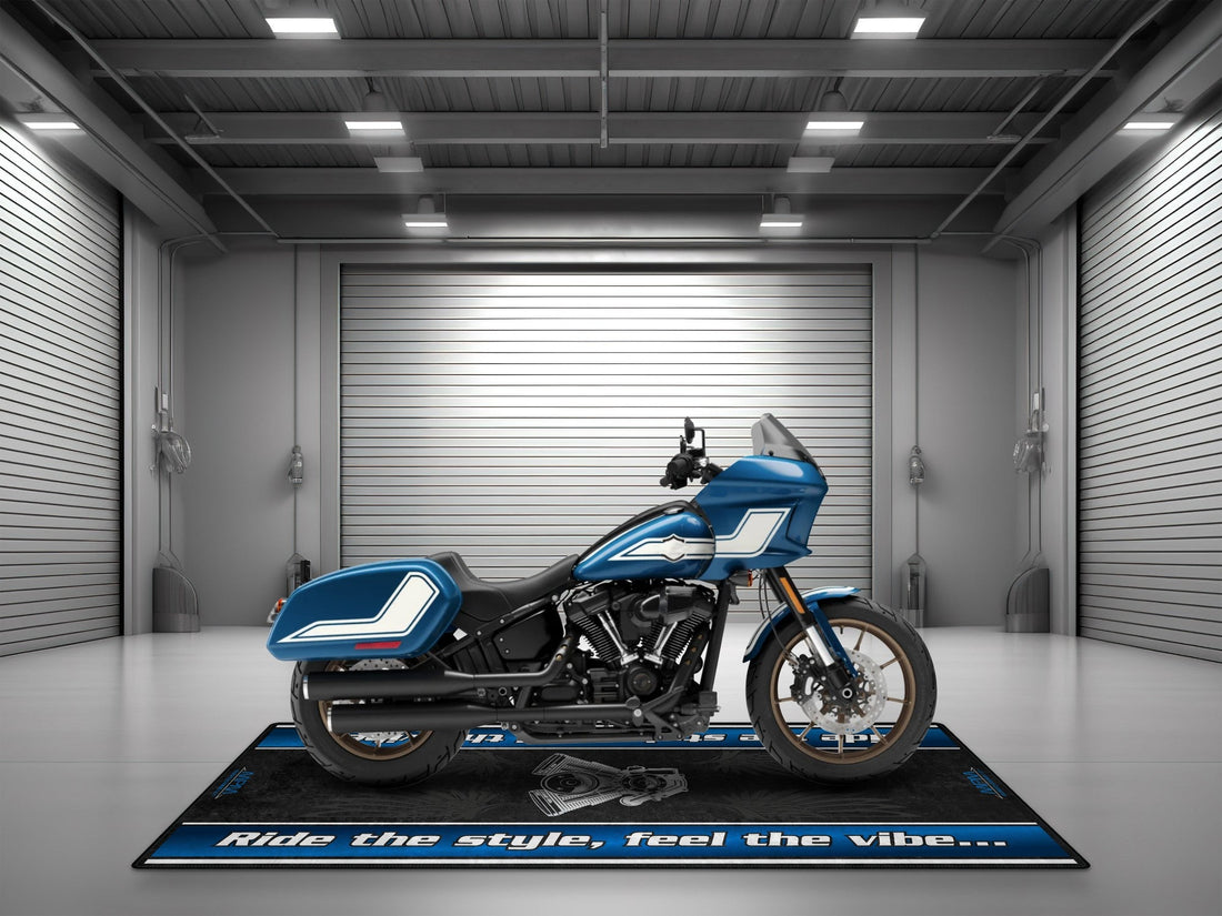 Motorcycle Mat for Cruiser Motorcycle "Ride The Style, Feel The Vibe" - MM737