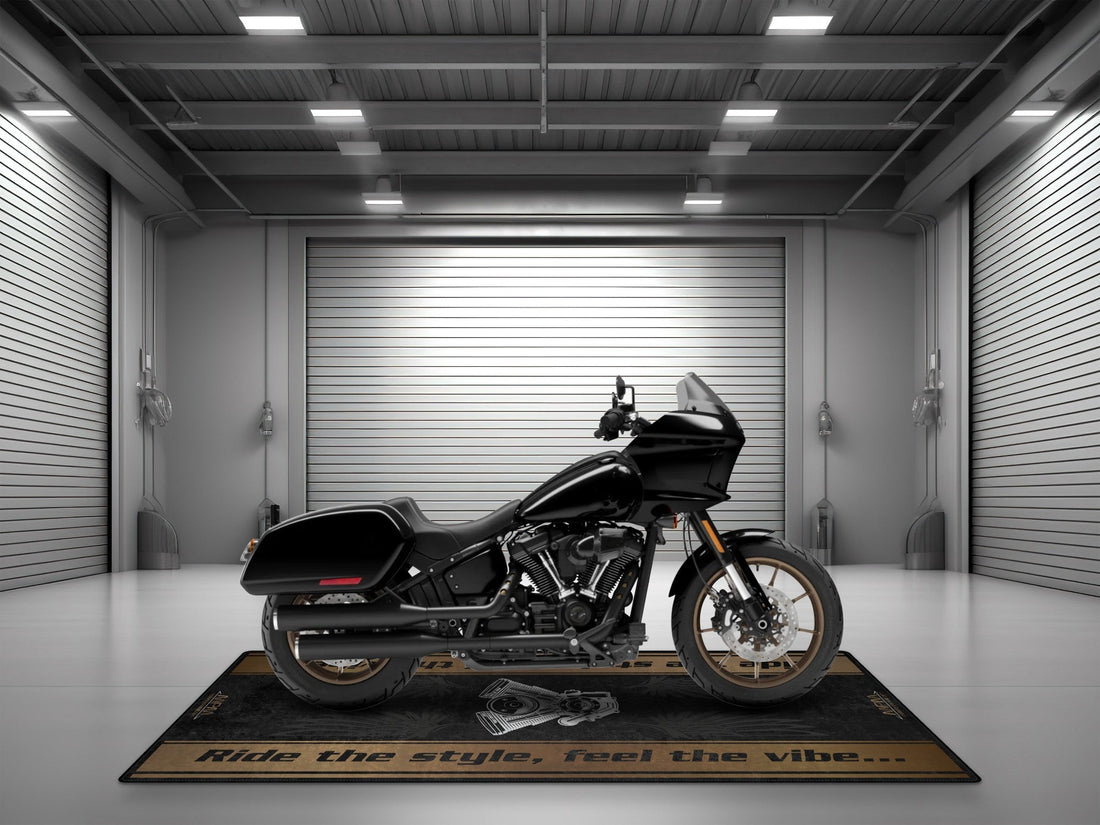 Motorcycle Mat for Cruiser Motorcycle "Ride The Style, Feel The Vibe" - MM737
