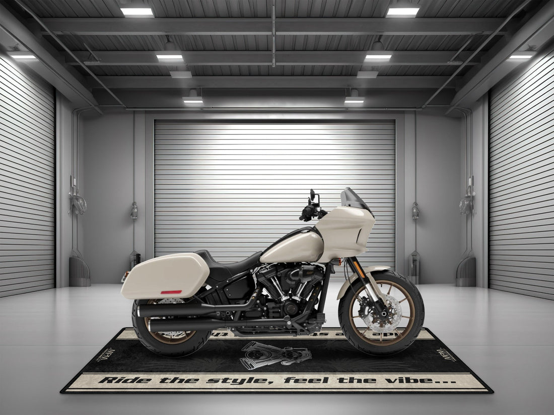 Motorcycle Mat for Cruiser Motorcycle "Ride The Style, Feel The Vibe" - MM737