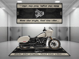 Motorcycle Mat for Cruiser Motorcycle "Ride The Style, Feel The Vibe" - MM737