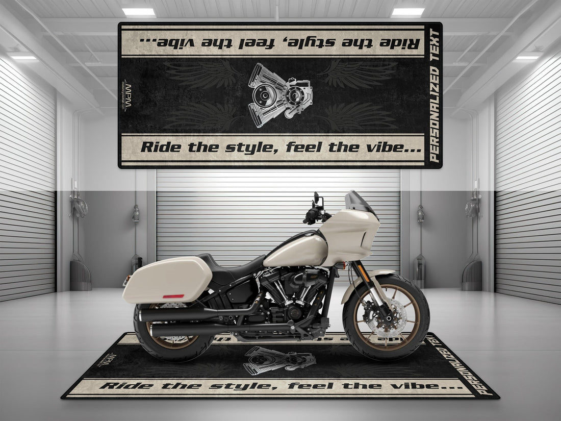 Motorcycle Mat for Cruiser Motorcycle "Ride The Style, Feel The Vibe" - MM737