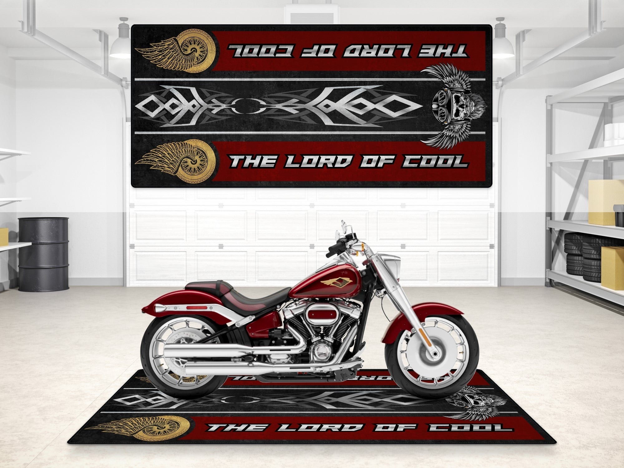 Motorcycle Mat For Cruiser Motorcycle "The Lord of Cool" - MM738