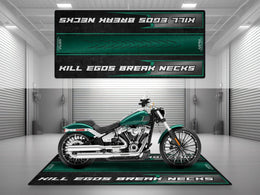 Motorcycle Mat for Cruiser Motorcycle "Kill Egos Break Necks" - MM739