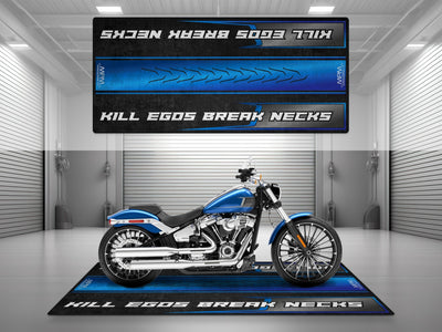 Motorcycle Mat for Cruiser Motorcycle "Kill Egos Break Necks" - MM739