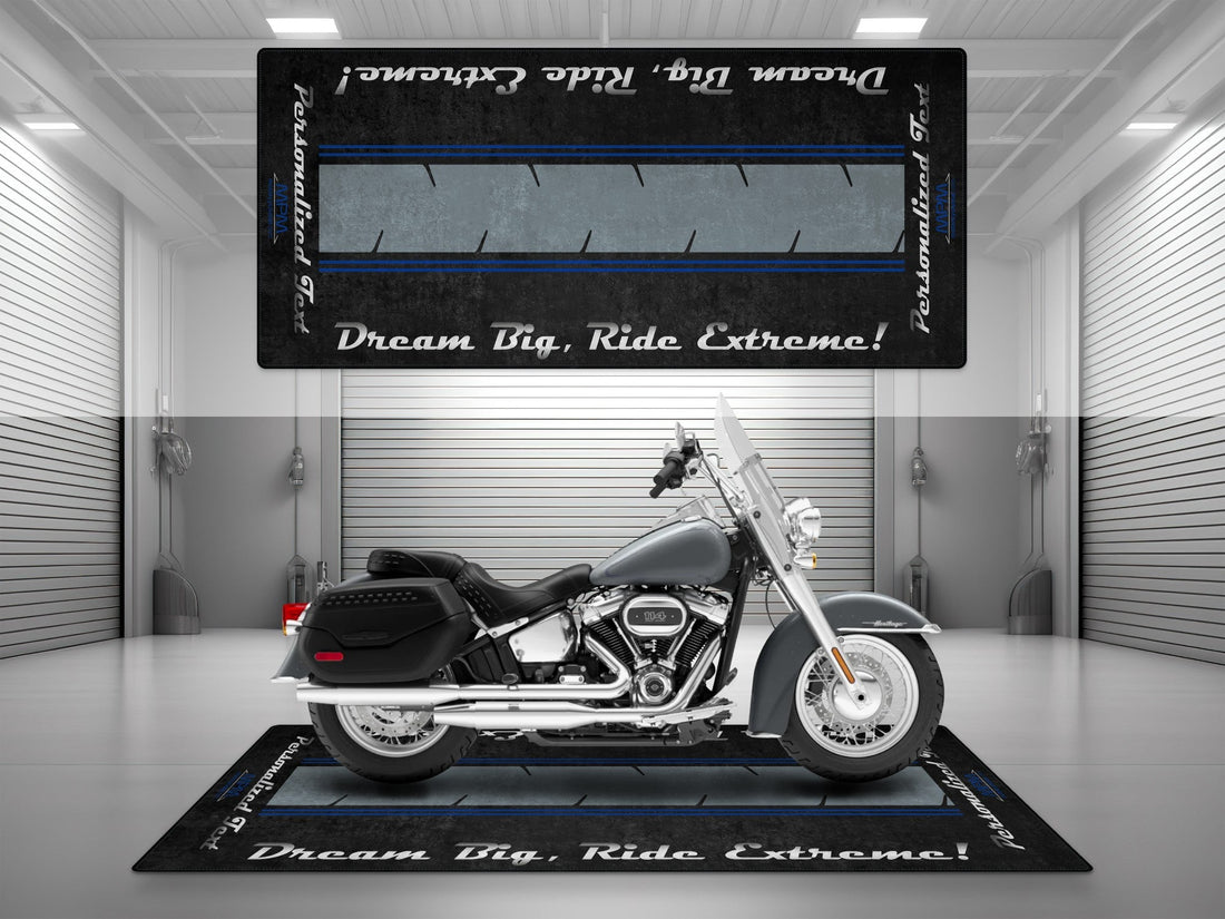 Motorcycle Mat For Cruiser Motorcycle "Dream Big, Ride Extreme" - MM731