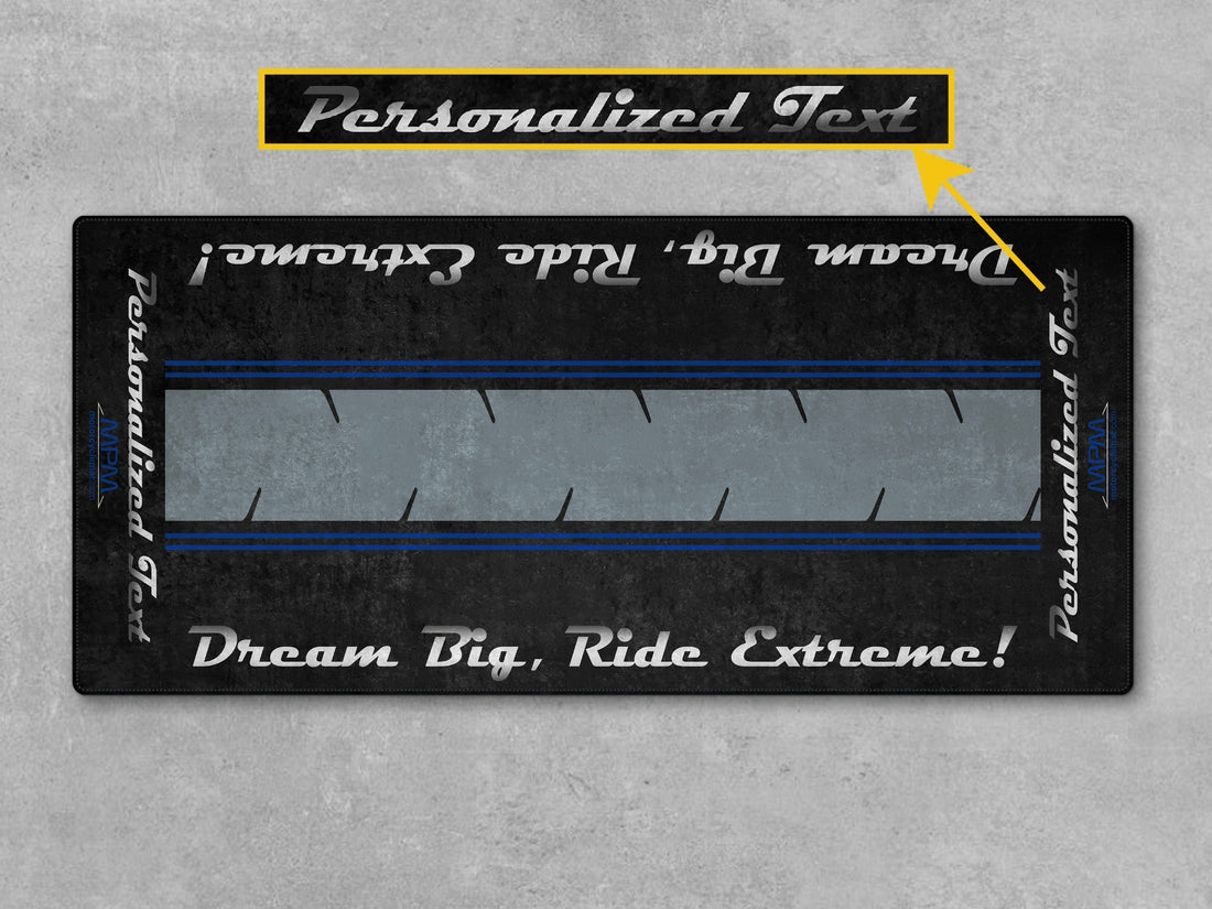 Motorcycle Mat For Cruiser Motorcycle "Dream Big, Ride Extreme" - MM731