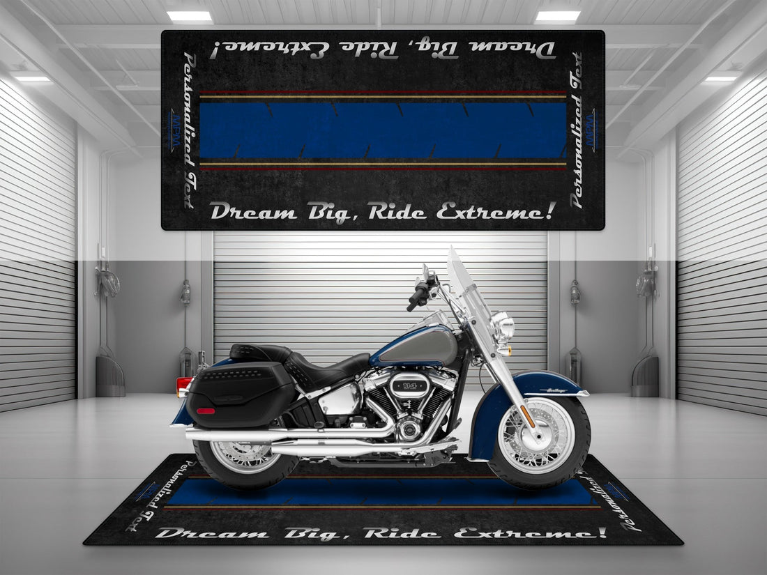 Motorcycle Mat For Cruiser Motorcycle "Dream Big, Ride Extreme" - MM731