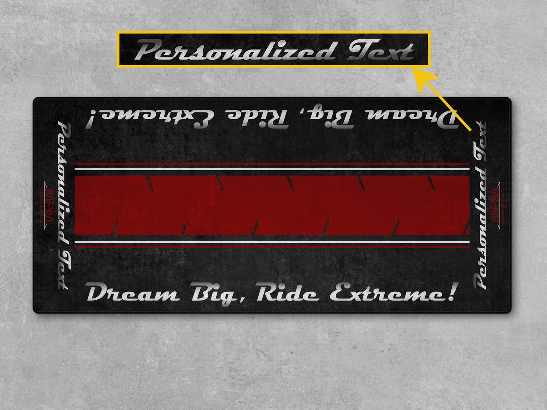 Motorcycle Mat For Cruiser Motorcycle "Dream Big, Ride Extreme" - MM731
