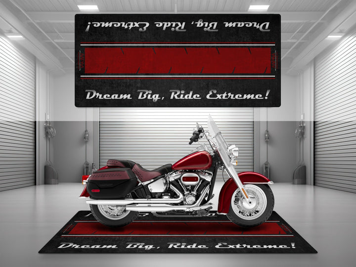 Motorcycle Mat For Cruiser Motorcycle "Dream Big, Ride Extreme" - MM731
