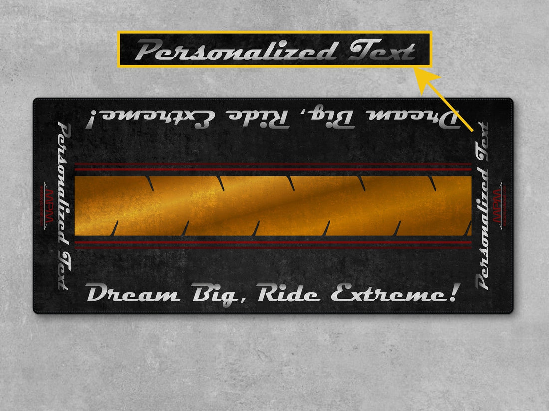 Motorcycle Mat For Cruiser Motorcycle "Dream Big, Ride Extreme" - MM731