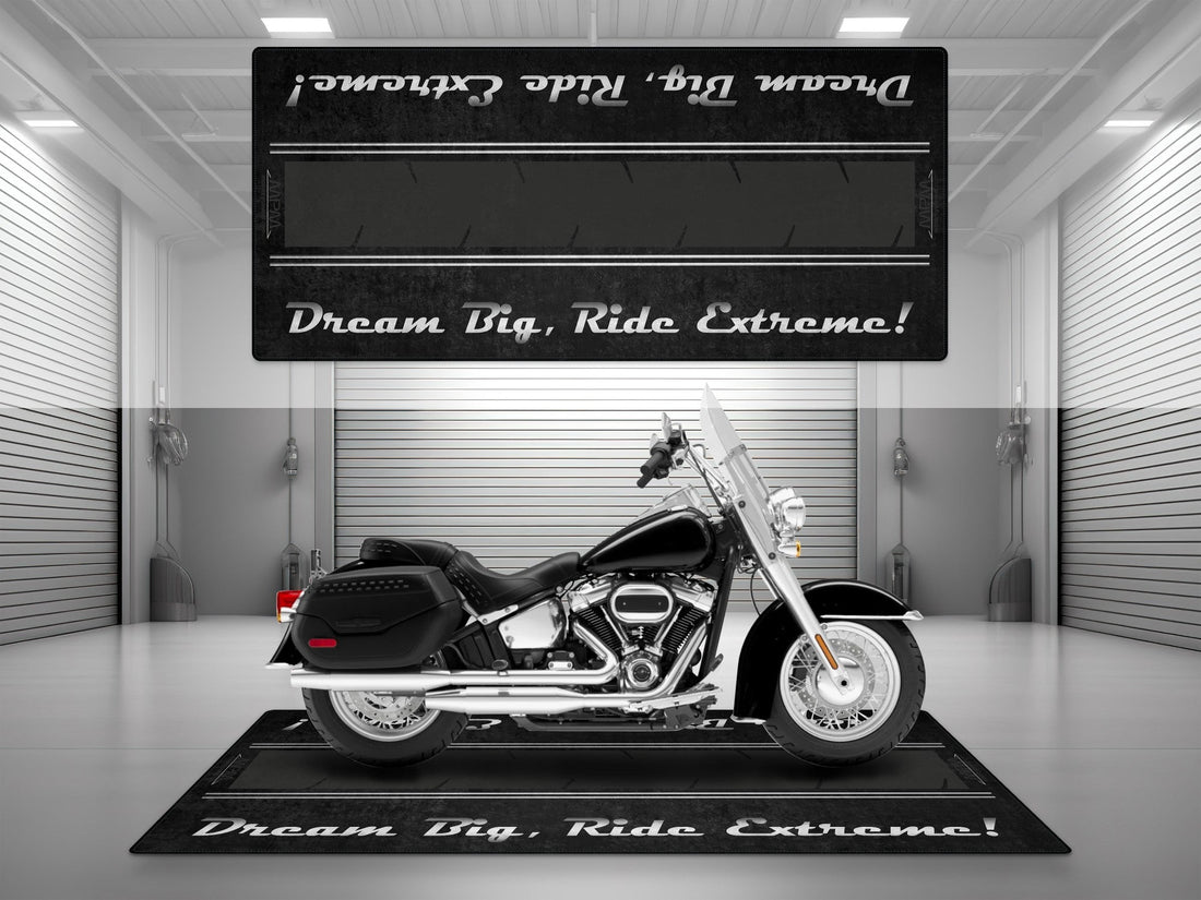 Motorcycle Mat For Cruiser Motorcycle "Dream Big, Ride Extreme" - MM731
