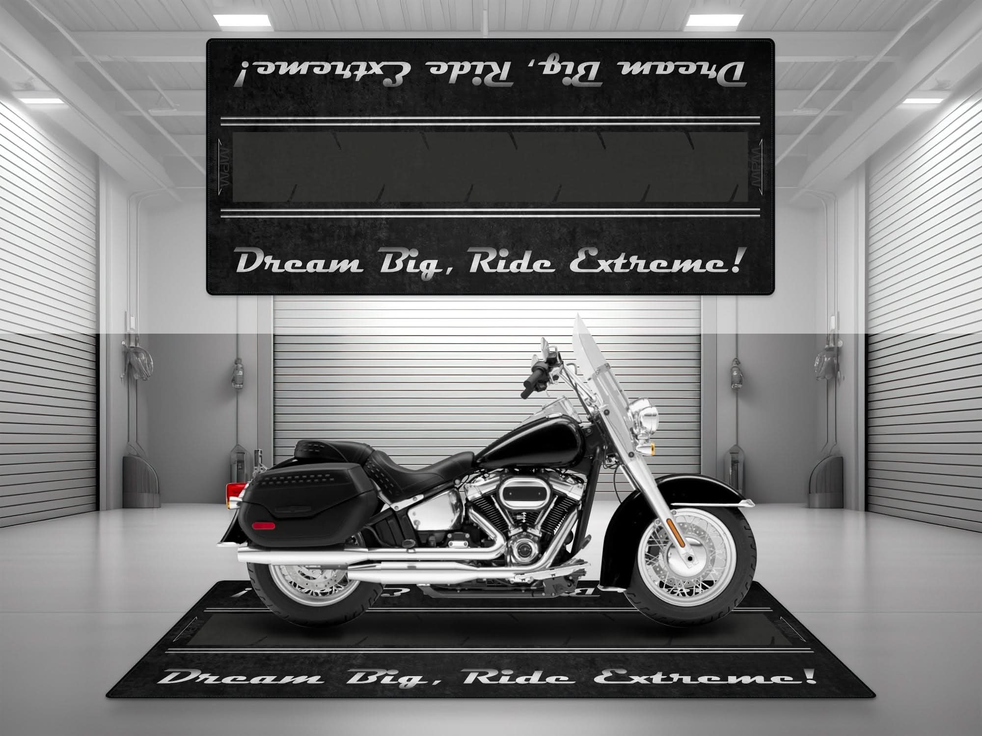 Motorcycle Mat For Cruiser Motorcycle "Dream Big, Ride Extreme" - MM731