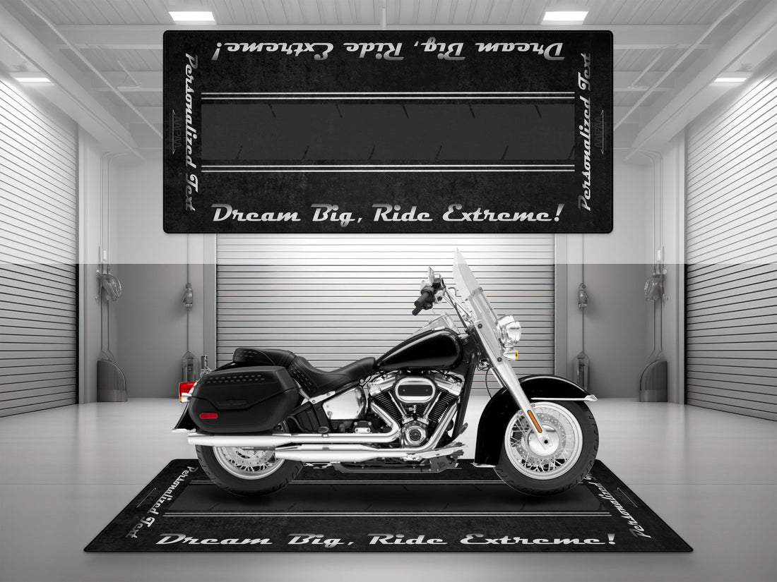 Motorcycle Mat For Cruiser Motorcycle "Dream Big, Ride Extreme" - MM731