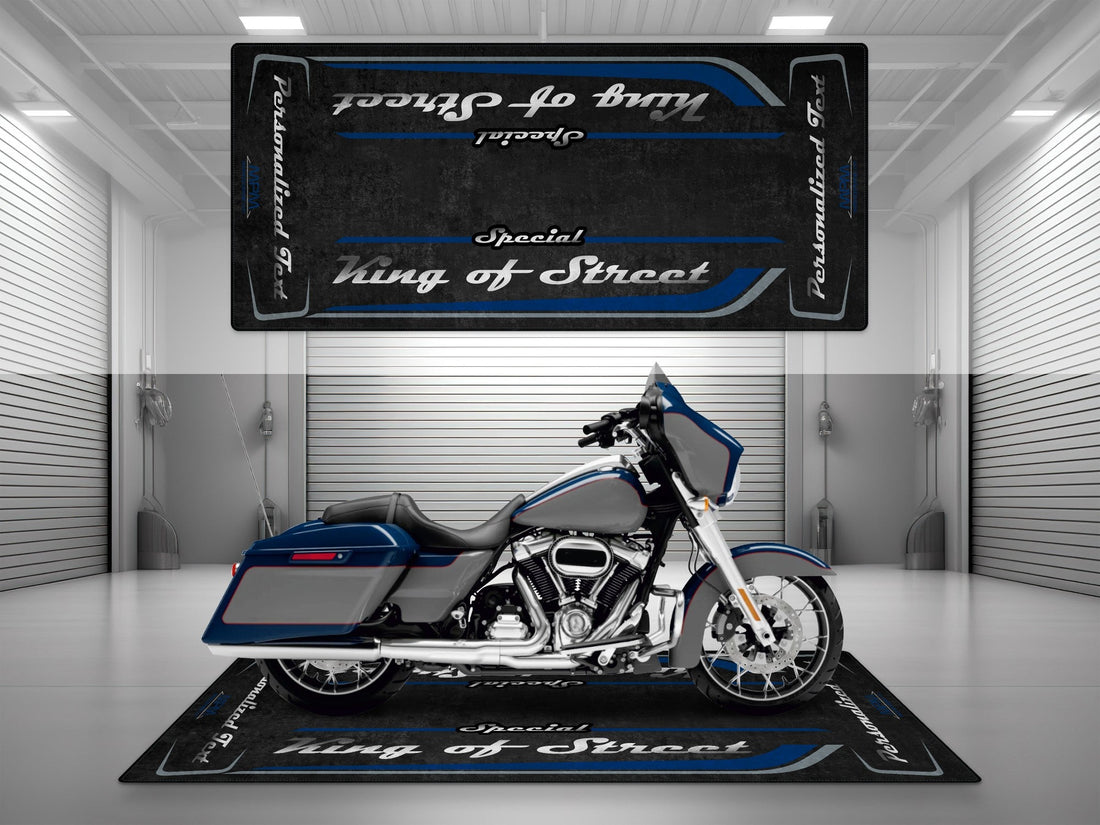 Motorcycle Mat for Cruiser Motorcycle "Special King of Street" - MM7345
