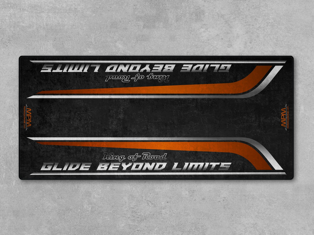 Motorcycle Mat for Cruiser Motorcycle "Glide Beyond Limits - King of Road " - MM735