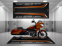Motorcycle Mat for Cruiser Motorcycle "Glide Beyond Limits - King of Road " - MM735