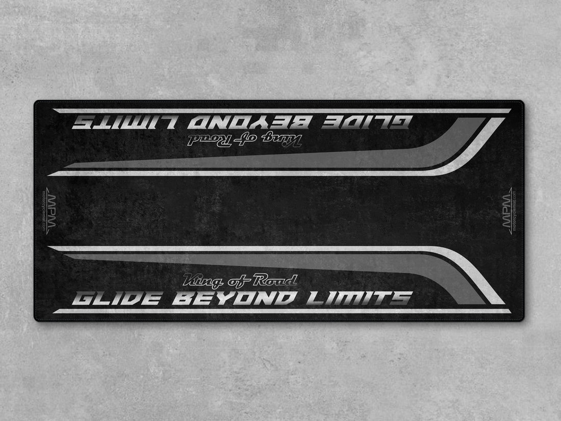 Motorcycle Mat for Cruiser Motorcycle "Glide Beyond Limits - King of Road " - MM735