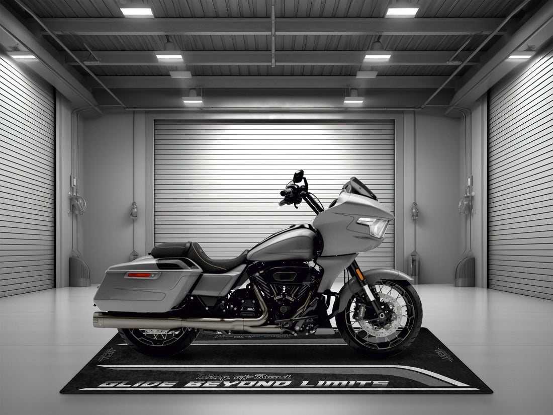 Motorcycle Mat for Cruiser Motorcycle "Glide Beyond Limits - King of Road " - MM735