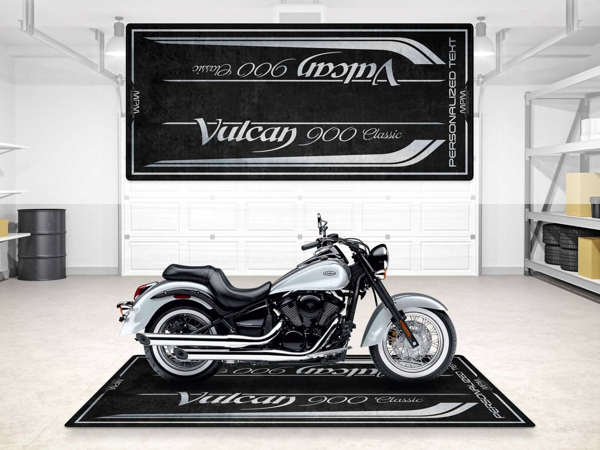 Designed Pit Mat for Kawasaki Vulcan 9 Classic Motorcycle - MM7426
