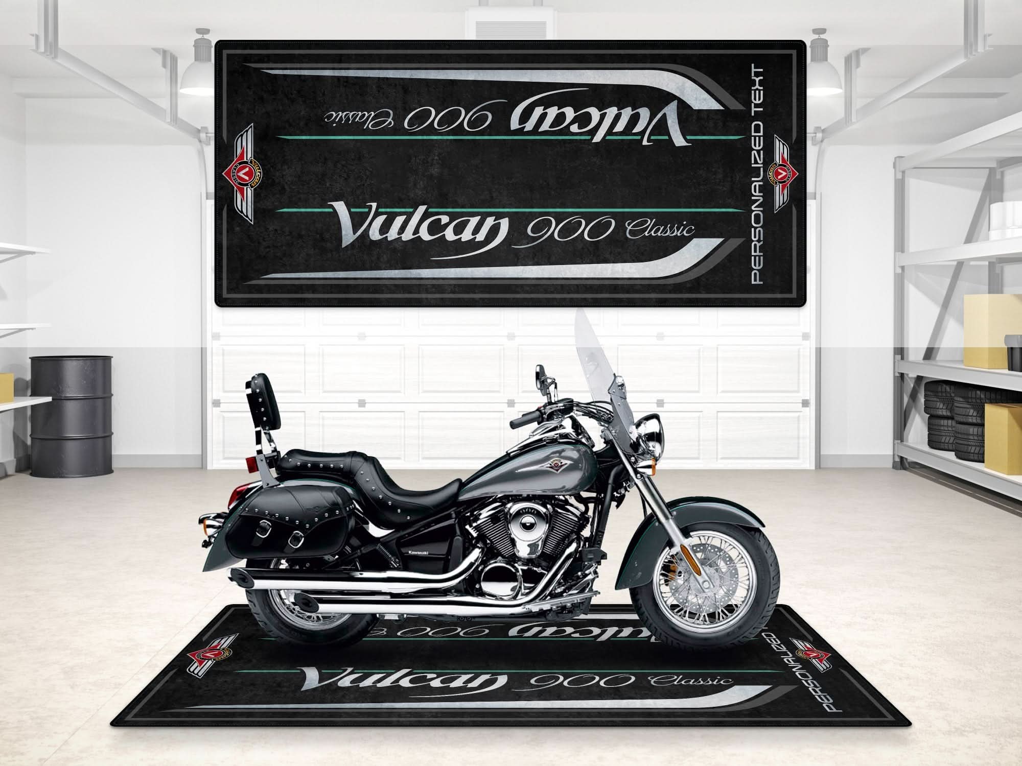 Designed Pit Mat for Kawasaki Vulcan 9 Classic LT Motorcycle - MM7428