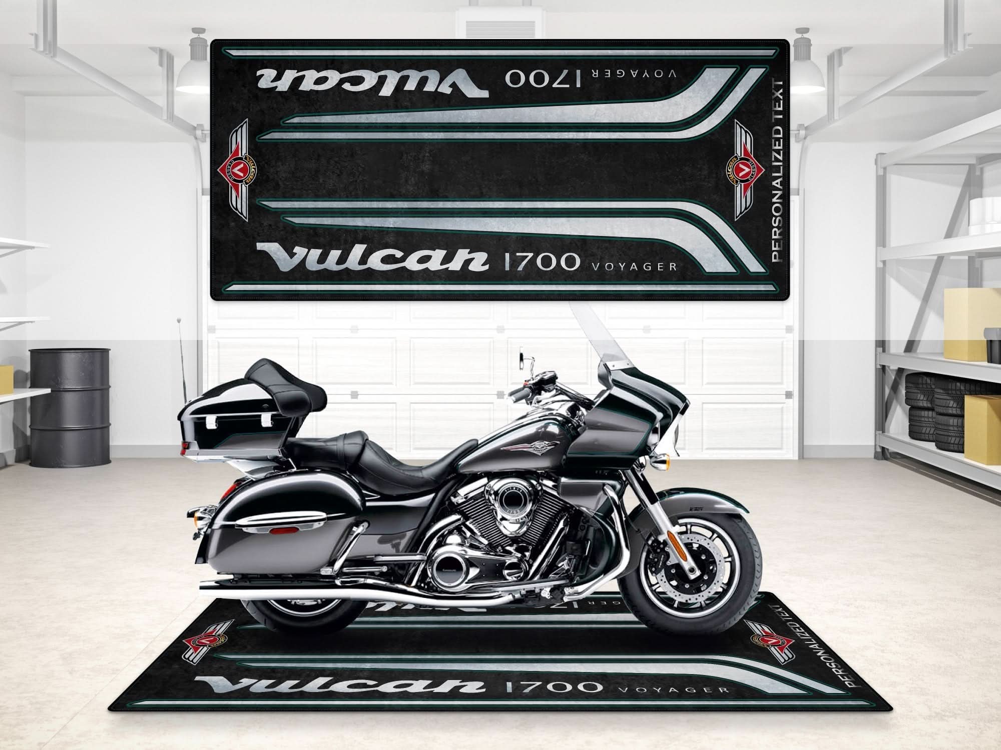 Designed Pit Mat for Kawasaki Vulcan 17 Voyager Motorcycle - MM743