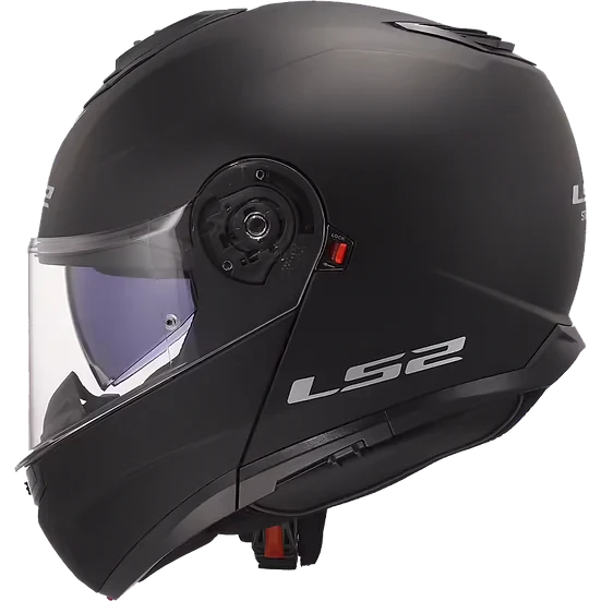 Strobe II Solid Modular Motorcycle Helmet W/ SunShield Matte Black Helmets LS2 Helmets