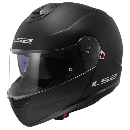 Strobe II Solid Modular Motorcycle Helmet W/ SunShield Matte Black Helmets LS2 Helmets