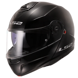 Strobe II Solid Modular Motorcycle Helmet W/ SunShield Gloss Black Helmets LS2 Helmets