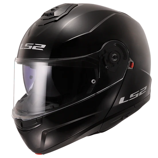 Strobe II Solid Modular Motorcycle Helmet W/ SunShield Gloss Black Helmets LS2 Helmets