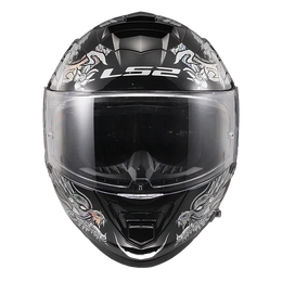 Assault Warrior Full Face Motorcycle Helmet W/ SunShield Krome Silver Black Helmets LS2 Helmets
