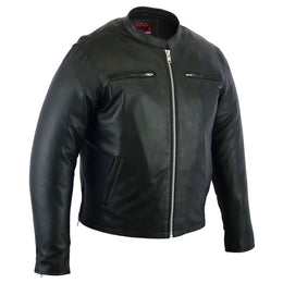 Accelerator Men's Black Sporty Cruiser Leather Jacket