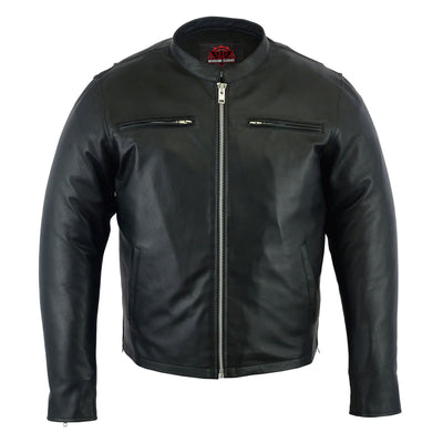 Accelerator Men's Black Sporty Cruiser Leather Jacket