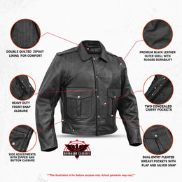 Blackhawk Men’s Leather Motorcycle Jacket